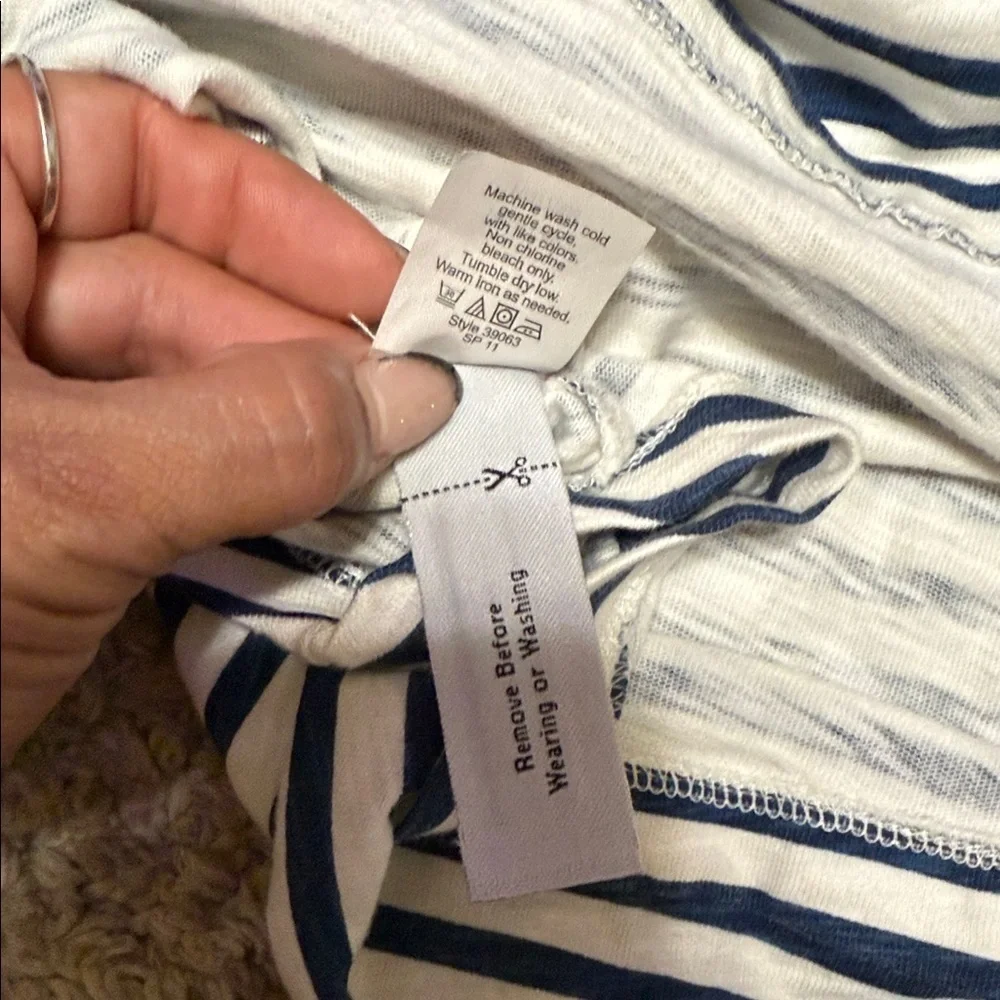 JCrew XS/S Striped Navy and White Shirt